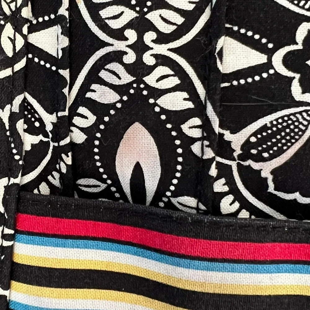 Vera Bradley Barcelona Satchel Black White Floral‎ Quilted Cotton Retired 2010